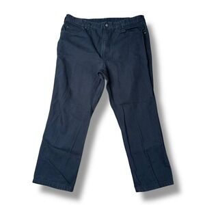 Duluth Trading Co Canvas Work Pant Mens 42x30 Navy Blue Excellent Durable Cotton